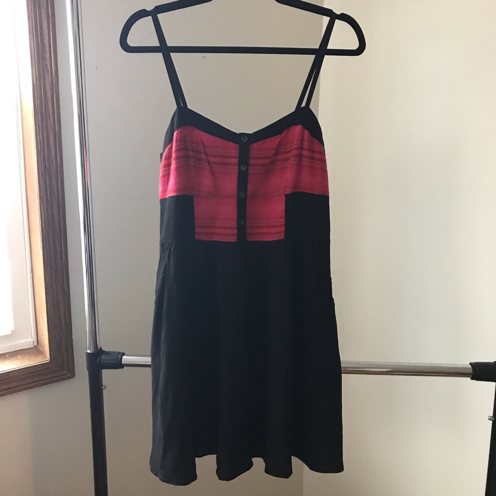 Express black and multi color print mini dress